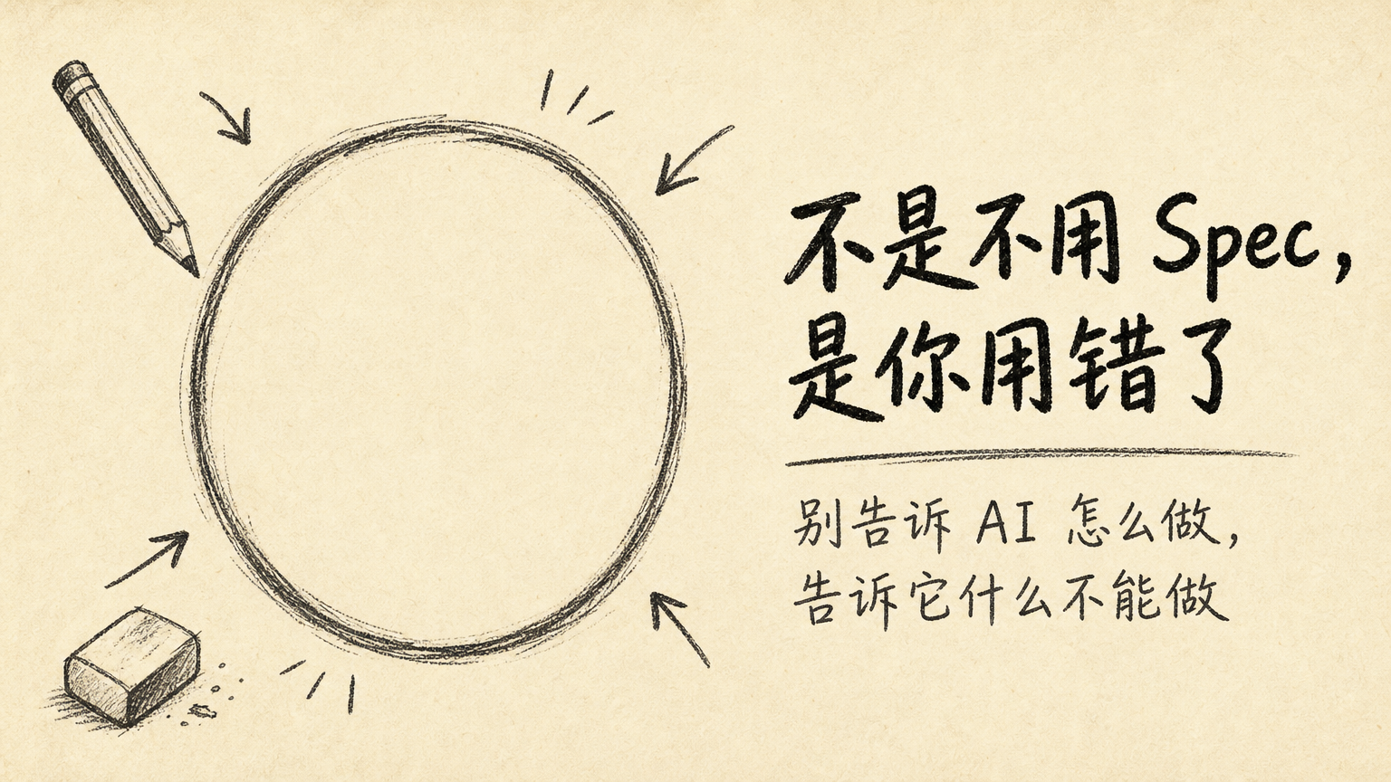 不是不用 Spec，是你用错了——别告诉 AI 怎么做，告诉它什么不能做
