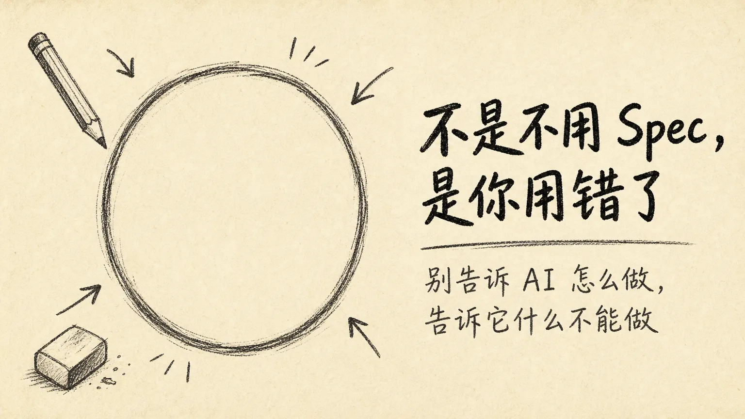 不是不用 Spec，是你用错了——别告诉 AI 怎么做，告诉它什么不能做