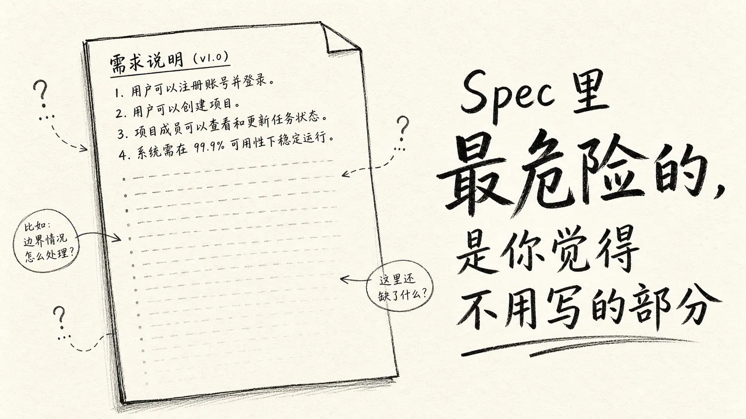 Spec 里最危险的，是你觉得不用写的部分