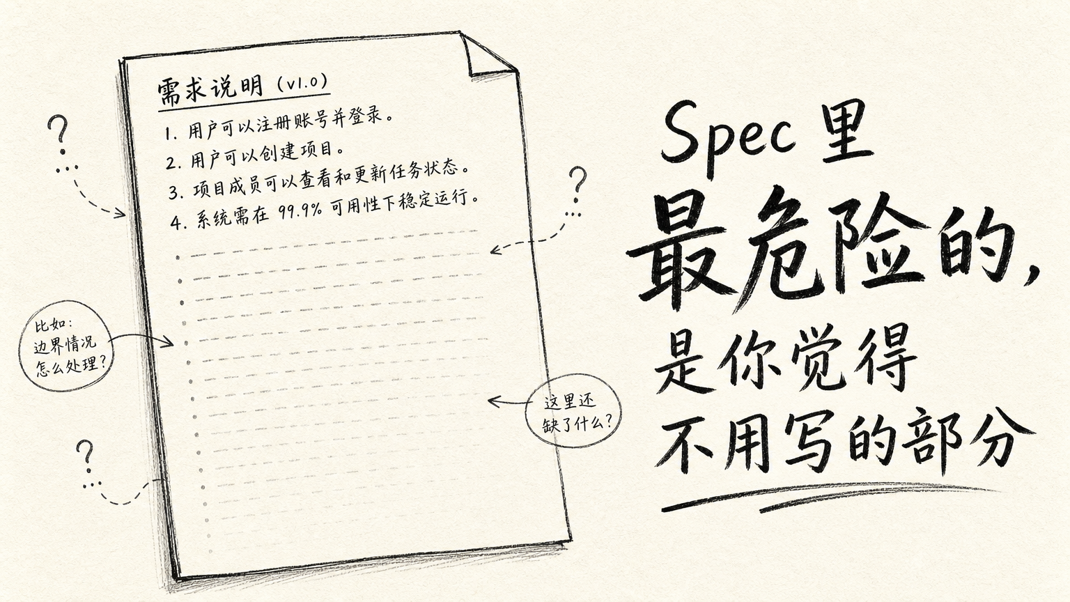 Spec 里最危险的，是你觉得不用写的部分