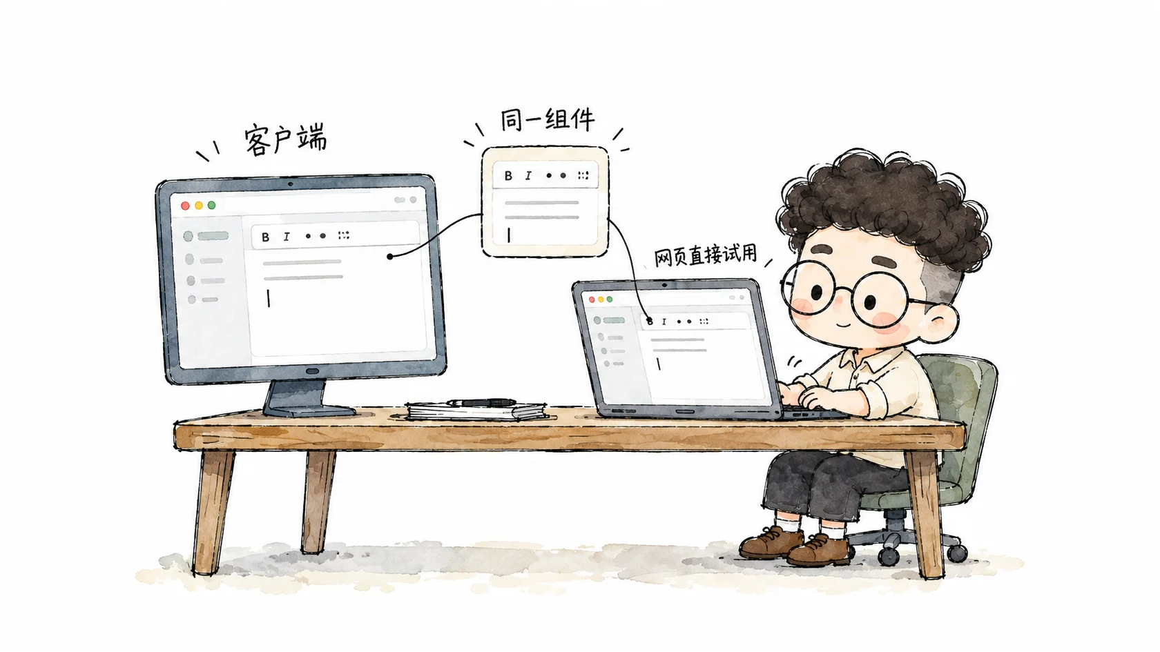 同一组件服务两端
