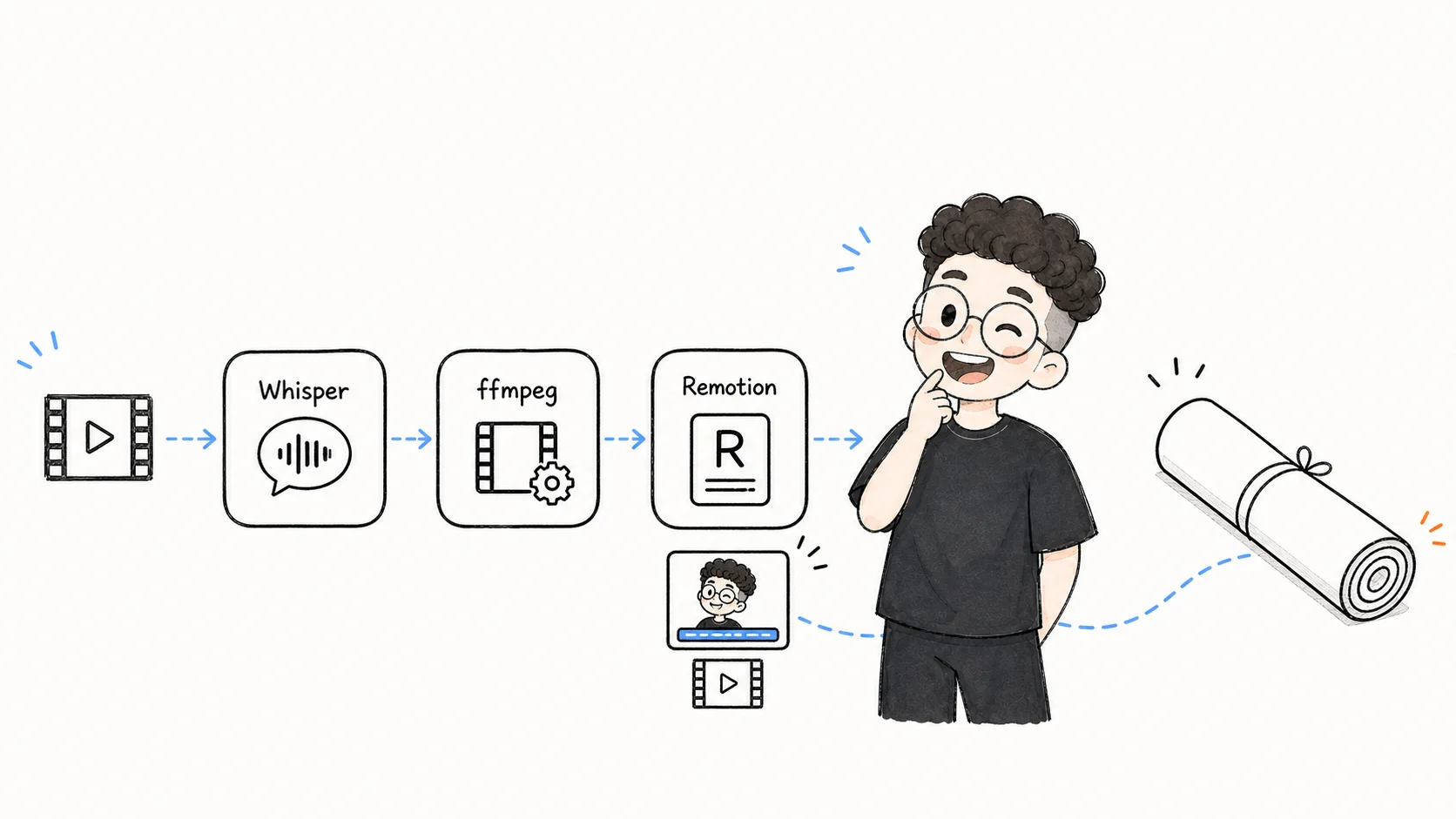 先用一小段素材验证连接